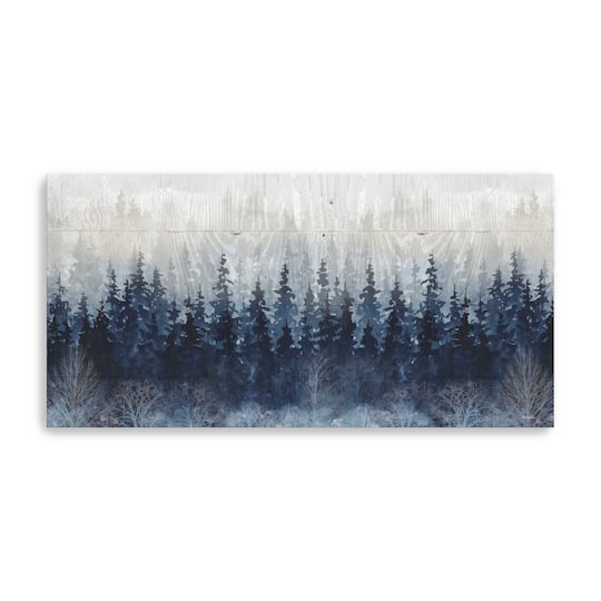 Misty Indigo Forest Canvas Giclee